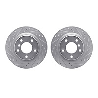 7002-31081 Drilled/Slotted Brake Rotors [Silver], 2006-2013 BMW, Position: Rear