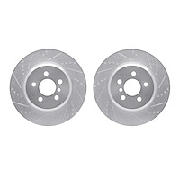7002-31089 Drilled/Slotted Brake Rotors [Silver], Fits Select Multiple Makes/Models, Position: Rear