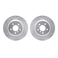 7002-31096 Drilled/Slotted Brake Rotors [Silver], 2011-2016 BMW, Position: Rear