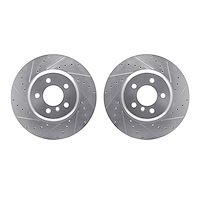 7002-31098 Drilled/Slotted Brake Rotors [Silver], 2010-2019 BMW, Position: Rear