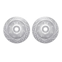 7002-40025 Drilled/Slotted Brake Rotors [Silver], 1994-1997 Mopar, Position: Front