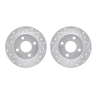 7002-40035 Drilled/Slotted Brake Rotors [Silver], 1978-1990 Mopar, Position: Front