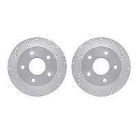 7002-40060 Drilled/Slotted Brake Rotors [Silver], 2000-2001 Mopar, Position: Front