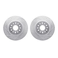 7002-40062 Drilled/Slotted Brake Rotors [Silver], Fits Select Mopar, Position: Front