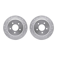 7002-40083 Drilled/Slotted Brake Rotors [Silver], 1997-2007 Mopar, Position: Rear