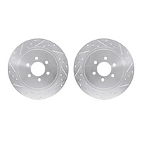 7002-40105 Drilled/Slotted Brake Rotors [Silver], 1992-2002 Mopar, Position: Rear