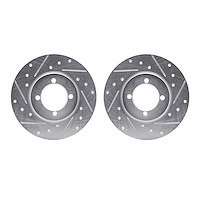 7002-43000 Drilled/Slotted Brake Rotors [Silver], 1974-1987 Multiple Makes/Models, Position: Front