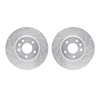 7002-45005 Drilled/Slotted Brake Rotors [Silver], Fits Select GM, Position: Front
