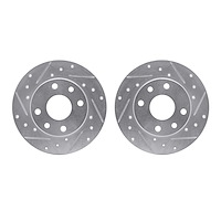 7002-47042 Drilled/Slotted Brake Rotors [Silver], 1985-1989 GM, Position: Front