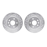 7002-47054 Drilled/Slotted Brake Rotors [Silver], Fits Select GM, Position: Rear