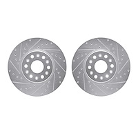 7002-48001 Drilled/Slotted Brake Rotors [Silver], Fits Select GM, Position: Front