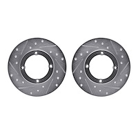 7002-50002 Drilled/Slotted Brake Rotors [Silver], 1985-1994 GM, Position: Front