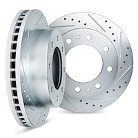 7002-54046 Drilled/Slotted Brake Rotors [Silver], Fits Select Ford/Lincoln/Mercury/Mazda, Position: Front