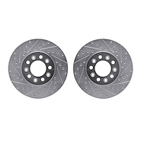 7002-54183 Drilled/Slotted Brake Rotors [Silver], 1999-2003 Ford/Lincoln/Mercury/Mazda, Position: Front