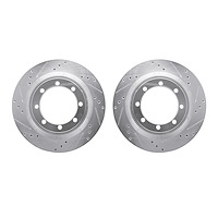 7002-54193 Drilled/Slotted Brake Rotors [Silver], Fits Select Ford/Lincoln/Mercury/Mazda, Position: Rear