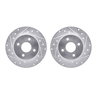 7002-54195 Drilled/Slotted Brake Rotors [Silver], Fits Select Ford/Lincoln/Mercury/Mazda, Position: Rear