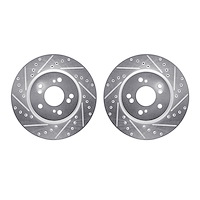7002-59014 Drilled/Slotted Brake Rotors [Silver], 2007-2016 Acura/Honda, Position: Front