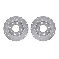 7002-59027 Drilled/Slotted Brake Rotors [Silver], 1979-1983 Acura/Honda, Position: Front