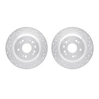 7002-59056 Drilled/Slotted Brake Rotors [Silver], 2010-2015 Acura/Honda, Position: Rear