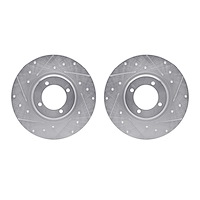 7002-64002 Drilled/Slotted Brake Rotors [Silver], 1962-1980 MG, Position: Front