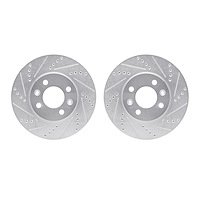 7002-65013 Drilled/Slotted Brake Rotors [Silver], 1988-1998 GM, Position: Front