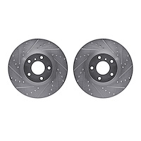 7002-67001 Drilled/Slotted Brake Rotors [Silver], Fits Select Infiniti/Nissan, Position: Front