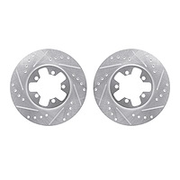 7002-67020 Drilled/Slotted Brake Rotors [Silver], 1984-1989 Infiniti/Nissan, Position: Front