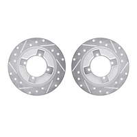 7002-67065 Drilled/Slotted Brake Rotors [Silver], 1982-1986 Infiniti/Nissan, Position: Front