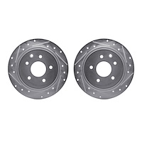7002-67093 Drilled/Slotted Brake Rotors [Silver], Fits Select Multiple Makes/Models, Position: Rear