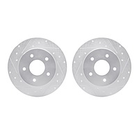 7002-67094 Drilled/Slotted Brake Rotors [Silver], Fits Select Infiniti/Nissan, Position: Rear