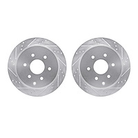 7002-68019 Drilled/Slotted Brake Rotors [Silver], Fits Select Infiniti/Nissan, Position: Rear