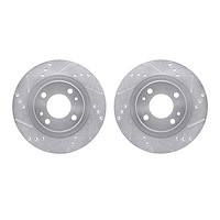 7002-72027 Drilled/Slotted Brake Rotors [Silver], 2012-2017 Mitsubishi, Position: Front