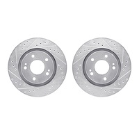 7002-72039 Drilled/Slotted Brake Rotors [Silver], Fits Select Mitsubishi, Position: Front