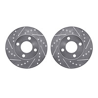 7002-73000 Drilled/Slotted Brake Rotors [Silver], 1978-1992 Audi/Volkswagen, Position: Front