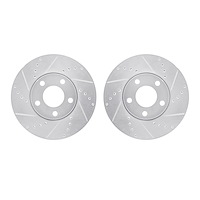 7002-73001 Drilled/Slotted Brake Rotors [Silver], 1992-2008 Audi/Volkswagen, Position: Front