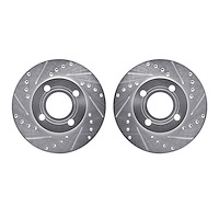 7002-73003 Drilled/Slotted Brake Rotors [Silver], 1984-1987 Audi/Volkswagen, Position: Front