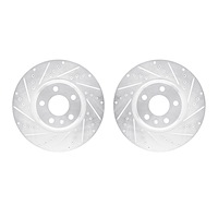 7002-73011 Drilled/Slotted Brake Rotors [Silver], 2008-2012 Audi/Volkswagen, Position: Front