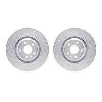 7002-73036 Drilled/Slotted Brake Rotors [Silver], 2008-2011 Audi/Volkswagen, Position: Front