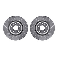 7002-73037 Drilled/Slotted Brake Rotors [Silver], 2012-2015 Audi/Volkswagen, Position: Front