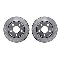 7002-73043 Drilled/Slotted Brake Rotors [Silver], 1986-1991 Audi/Volkswagen, Position: Rear
