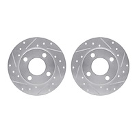 7002-73044 Drilled/Slotted Brake Rotors [Silver], 1984-1995 Audi/Volkswagen, Position: Rear