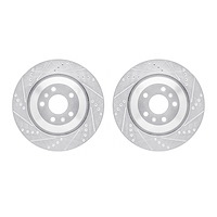 7002-73060 Drilled/Slotted Brake Rotors [Silver], 2004-2018 Multiple Makes/Models, Position: Rear