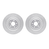 7002-73061 Drilled/Slotted Brake Rotors [Silver], Fits Select Audi/Volkswagen, Position: Rear