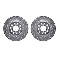 7002-74004 Drilled/Slotted Brake Rotors [Silver], Fits Select Audi/Volkswagen, Position: Front