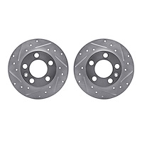 7002-74038 Drilled/Slotted Brake Rotors [Silver], 1998-2020 Multiple Makes/Models, Position: Rear