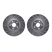7002-75002 Drilled/Slotted Brake Rotors [Silver], 2011-2020 Lexus/Toyota/Scion, Position: Front