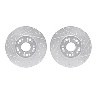 7002-75003 Drilled/Slotted Brake Rotors [Silver], 1992-2010 Lexus/Toyota/Scion, Position: Front