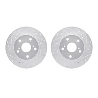 7002-76060 Drilled/Slotted Brake Rotors [Silver], 1989-1992 Lexus/Toyota/Scion, Position: Front