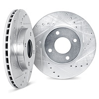 7002-92055 Drilled/Slotted Brake Rotors [Silver], 2017-2021 Suzuki, Position: Front