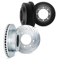 7004-48025 Drilled/Slotted Brake Rotors & Drums Kit [Silver], 1992-2002 GM, Position: Front and Rear